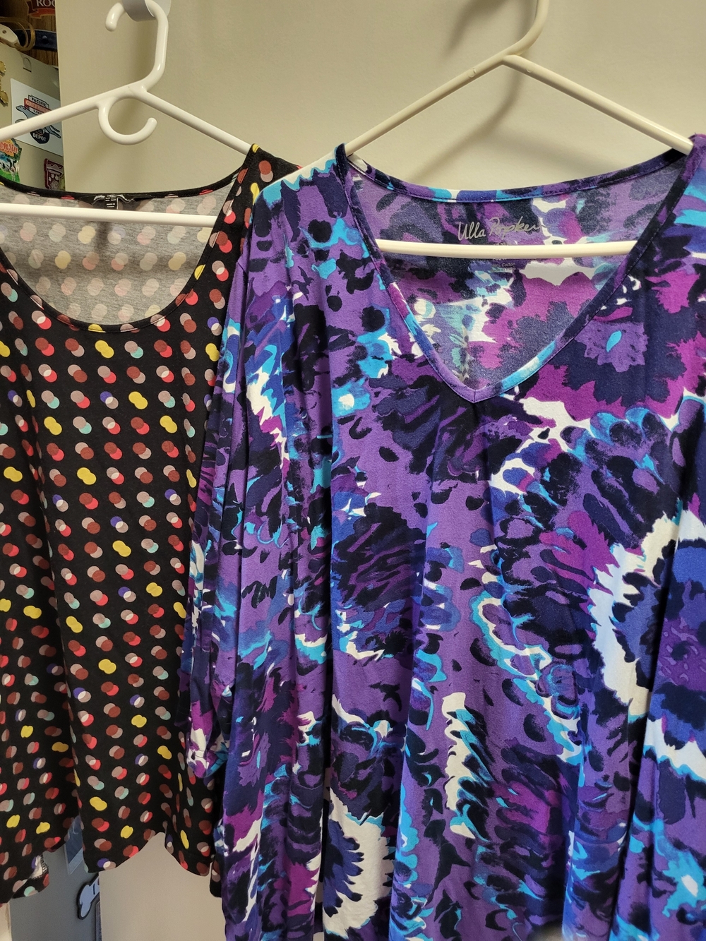 2 Ulla Popken 32/34W 5X Women's Tops Multicolor Print